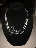 The New Orleans Saints Custom Cubic Zirconia Necklace