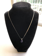 Purple Necklace Silver Tanzanite Crystal Teardrop Necklace