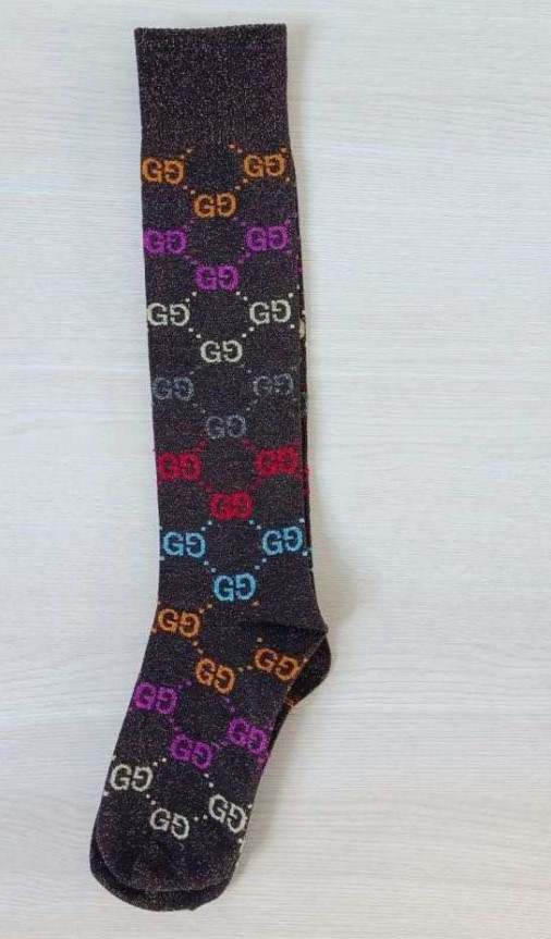 GG pattern cotton blend socks